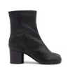 Maison Margiela Black Leather Tabi Boots In Black