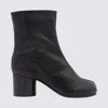 Maison Margiela Black Leather Tabi Boots In Black