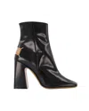 Maison Margiela Mm22 Brushed Leather Ankle Boots With Squared Toe Heel 10.5c In Black