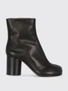 Maison Margiela Tabi High Heels Ankle Boots In Black Leather In Multi
