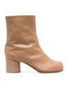 Maison Margiela Tabi 60 Calf Leather Ankle Boots In Brown