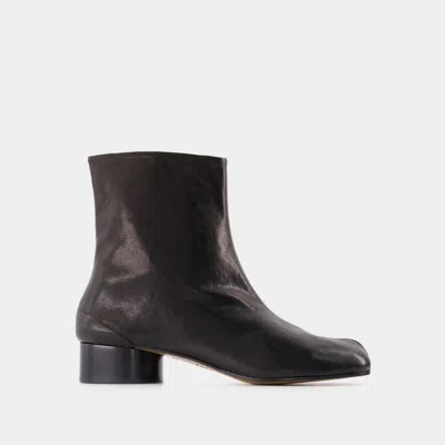 Maison Margiela Boots Tabi H30 En Cuir De Veau Vintage Noir In Brown