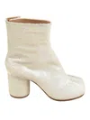 Maison Margiela Tabi Calfskin Ankle Boots In White