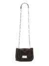 Maison Margiela Black Leather Glam Slam Flap Small Crossbody Bag In Black