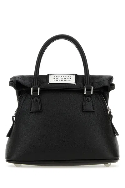 MAISON MARGIELA MAISON MARGIELA BLACK LEATHER MICRO 5AC HANDBAG