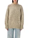 Maison Margiela Relaxed Fit Sweater With High Neck In Gray
