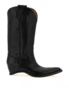 Maison Margiela Heel-less Western Leather Boots In Animal Print