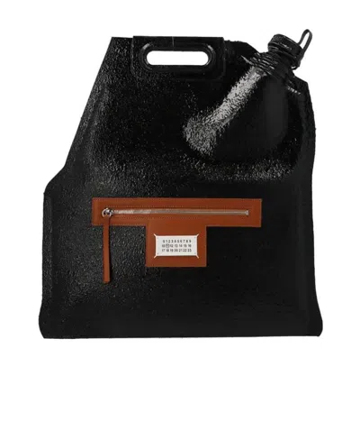 Maison Margiela Bottle-cap Coated Tote Bag In Black