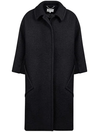 Maison Margiela Bouclé Oversized Coat In Black