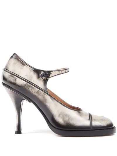 Maison Margiela Bourgeoise 100mm Leather Pumps In Weiss