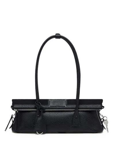 Maison Margiela Bovine Leather Cotton Polyester Shoulder Bag In Black