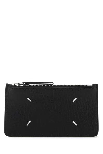 Maison Margiela Bovine Leather Wallet With Metallic Hardware In Black