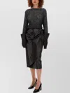 Maison Margiela Bow Detail Asymmetric Hem Midi Skirt