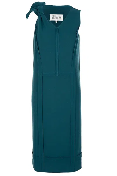 Maison Margiela Bow Detailed V In Green