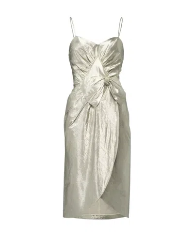 Maison Margiela Bow-detail Lurex Midi Dress In White