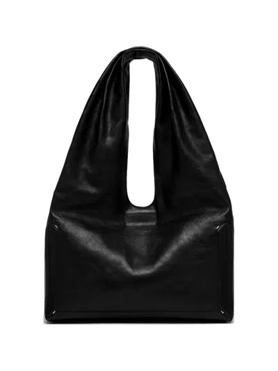 Maison Margiela Box Bag Medium Leather Shoulder Bag In Black