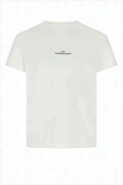 Maison Margiela Boxy-cut Short-sleeved T-shirt With Minimalist Design In Gray