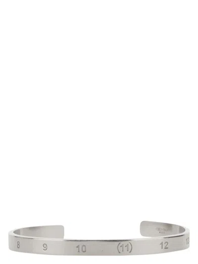 Maison Margiela Braccialetto Con Logo Bracelet In Silver