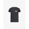 Maison Margiela Charcoal Brand-print Crewneck Cotton-jersey T-shirt In Black