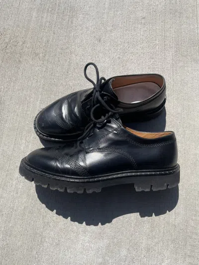 Pre-owned Maison Margiela Brogue Lug Sole Derby Shoes In Black