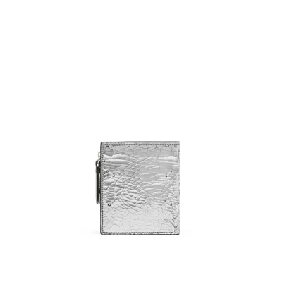 Maison Margiela Broken Mirror Flap Wallet Unisex Silver In Red
