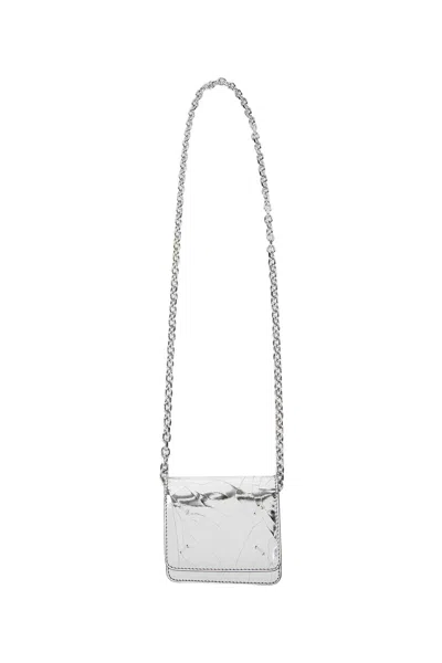 Maison Margiela Broken Mirror Small Wallet On Chain In Gray
