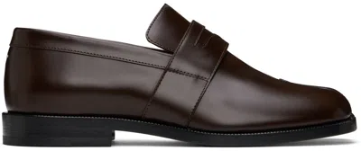 MAISON MARGIELA BROWN ABRASIVATO TABI LOAFERS