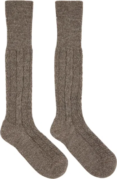 Maison Margiela Brown Bootleg Socks