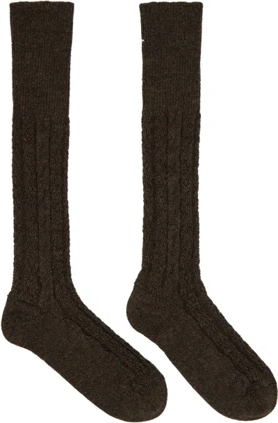 Maison Margiela Brown Bootleg Socks