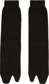 Maison Margiela Brown Bootleg Tabi Socks In Black