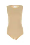 Maison Margiela Woman Skin Pink Stretch Viscose Bodysuit In Brown