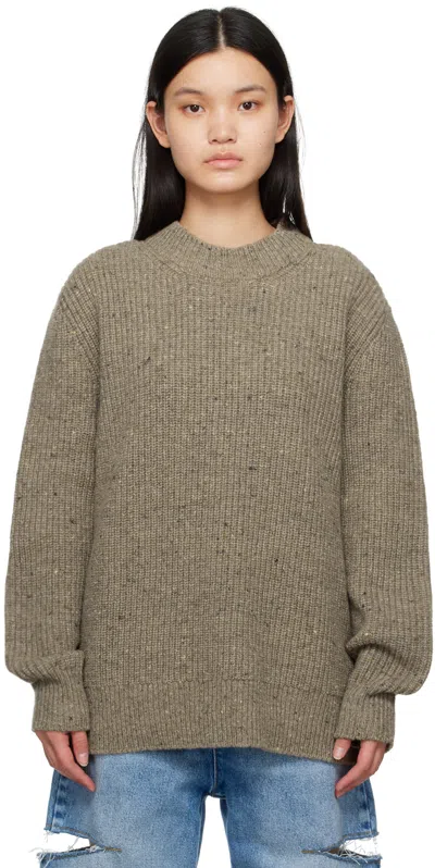 Maison Margiela Brown Crewneck Sweater In 732 Walnut