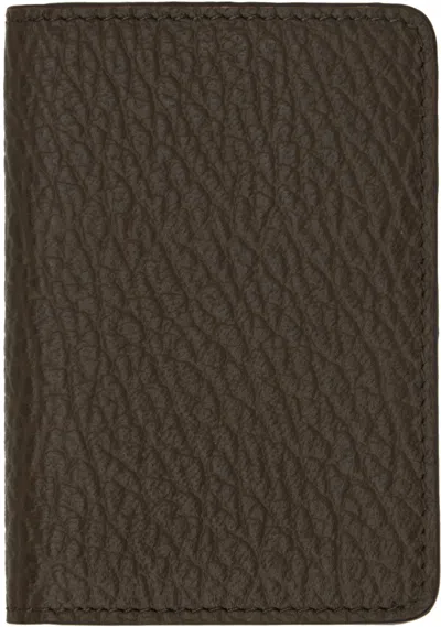 Maison Margiela Brown Four Stitches Card Holder In T2147 Bark