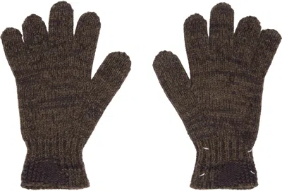 Maison Margiela Brown Knit Gloves