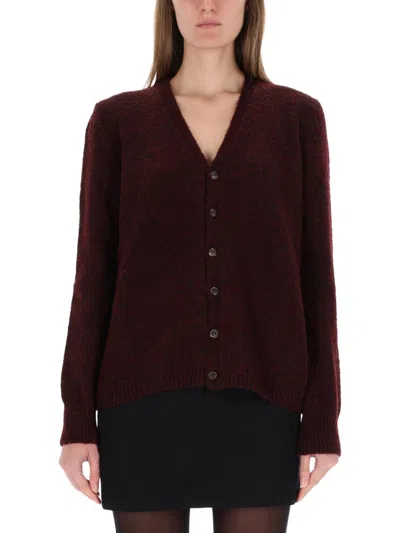 Maison Margiela Brown Knitted V Neck Cardigan