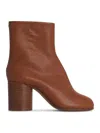 Maison Margiela 'tabi' Brown High Heel Ankle Boots In Brown