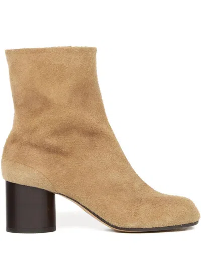 Maison Margiela Brown Leather Boots In Multi