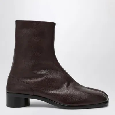 Maison Margiela Brown Leather Tabi Ankle Boots