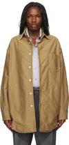 Maison Margiela Brown Padded Satin Cotton Shirt In 726 Camel
