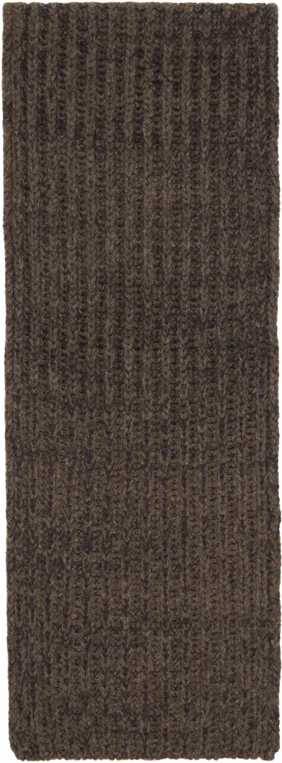 Maison Margiela Brown Rib-knit Scarf