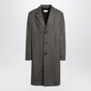 Maison Margiela Herringbone Pattern Single Breasted Coat In Black