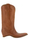Maison Margiela Brown Solid Pointed Toe Boots In Brown