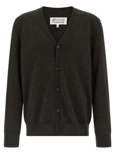 MAISON MARGIELA BROWN SUEDE PATCH CARDIGAN