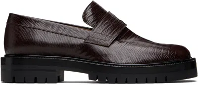 Maison Margiela Brown Tabi County Loafers In Multi