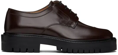 Maison Margiela Brown Tabi Lace-up Oxfords In T2264 Chic Brown