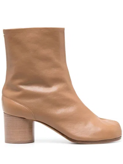 MAISON MARGIELA BROWN TABI LEATHER BOOTS