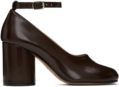 Maison Margiela Brown Tabi Leather Heels In T2264 Chic Brown