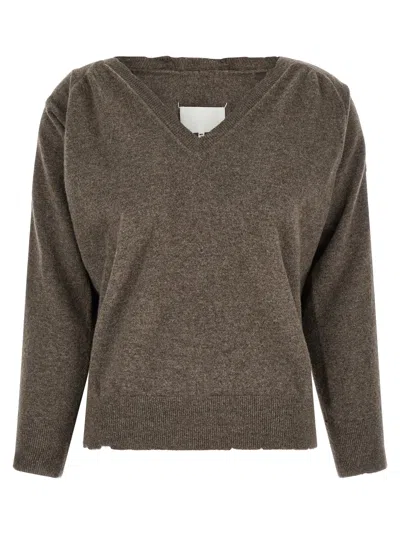 Maison Margiela Brown Virgin Wool Women's Cardigan