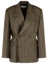 Maison Margiela Tailored Wool Blazer Notched Lapels In Brown