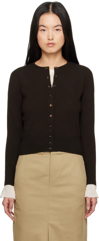 MAISON MARGIELA BROWN WOOL CARDIGAN